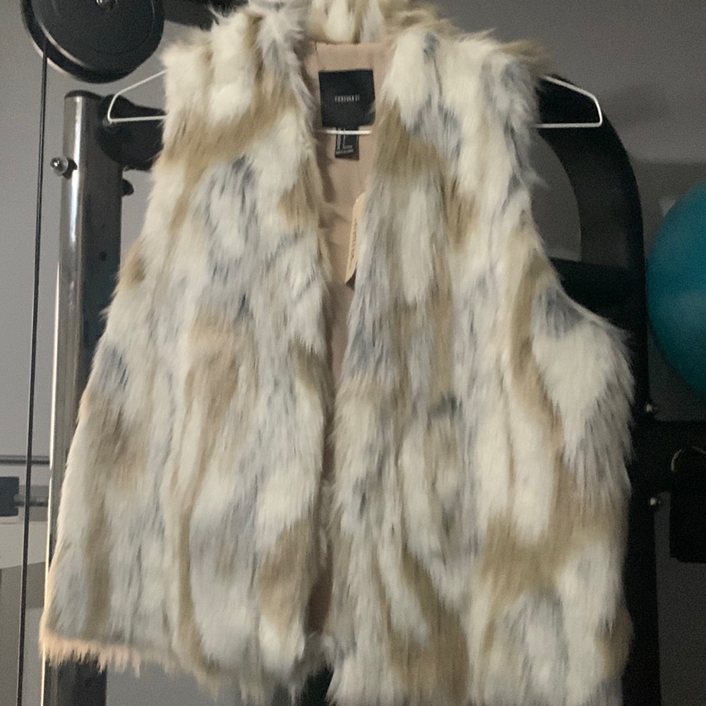 Faux fir vest.